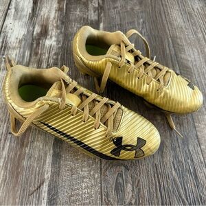 Gold & Black Under Armour Football Cleats - Youth Size 2